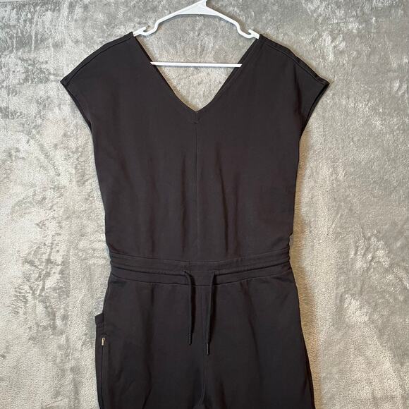 Patagonia Size Medium Women’s Organic Cotton Roaming‎ Jumpsuit Black - Picture 2 of 9
